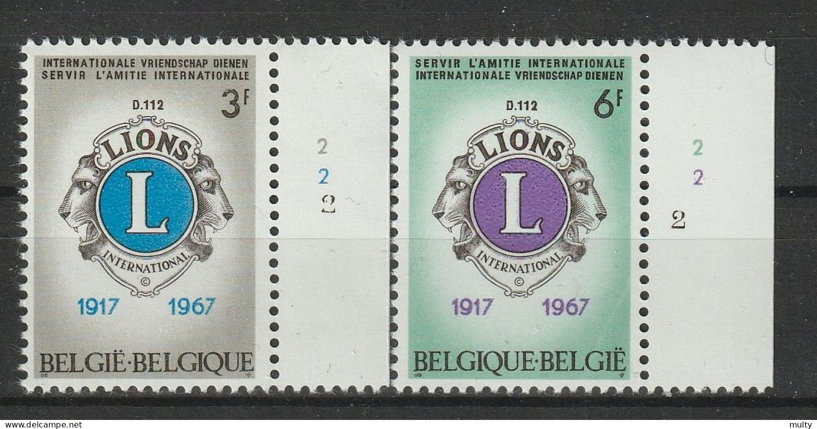 Belgie OCB 1404 / 1405  ** MNH Met Plaatnummer 2 - 1961-1970