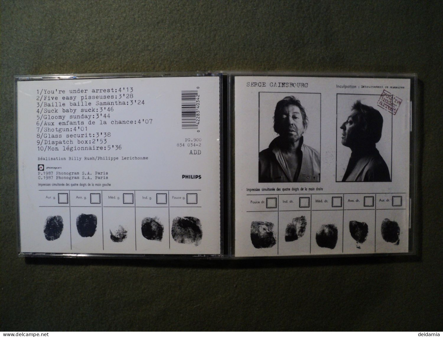 SERGE GAINSBOURG. CD 10 TITRES DE 1987. PHILIPS 834 034 YOU RE UNDER ARREST / FIVE EASY PISSEUSES / BAILLE BAILLE SAMANT - Autres - Musique Française