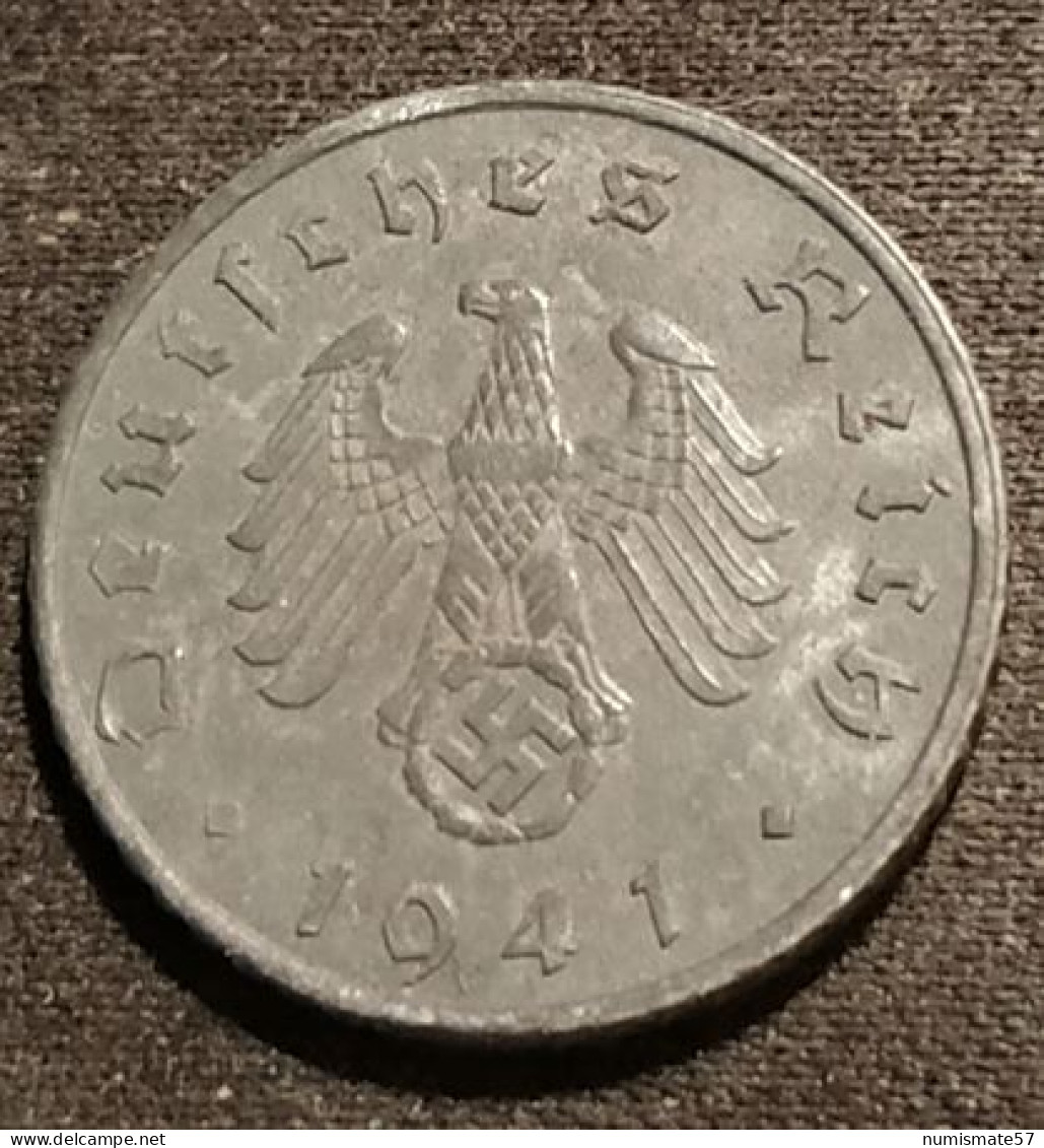 ALLEMAGNE - GERMANY - 5 REICHSPFENNIG 1941 A - Zinc - KM 100 - 5 Reichspfennig