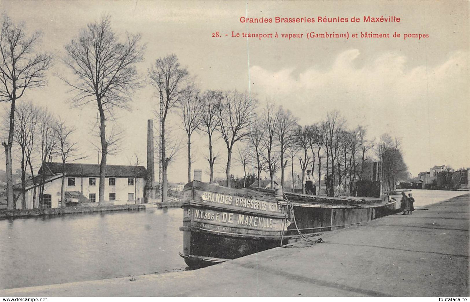 CPA 54 GRANDES BRASSERIES REUNIES DE MAXEVILLE LE TRANSPORT A VAPEUR (GRAMBINUS) ET BATIMENT DE POMPE  Rare - Maxeville