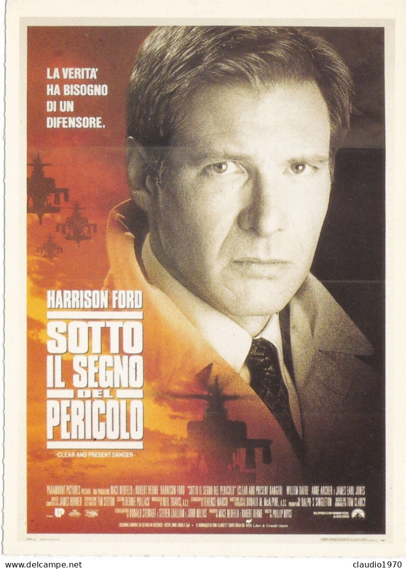 CINEMA - SOTTO IL SEGNO DEL PERICOLO- 1994 - PICCOLA LOCANDINA CM. 14X10 - Publicité Cinématographique