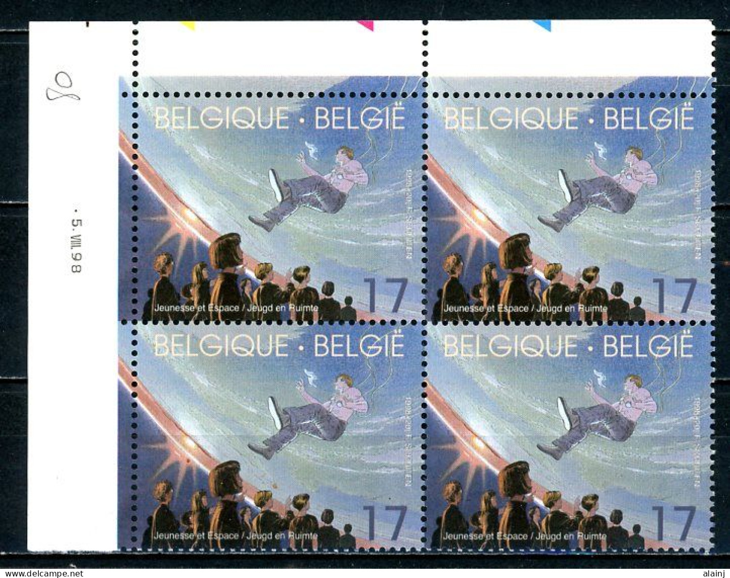 BE   2786  XX   ---  Navigation Psatiale  --  Bloc De 4 Coin De Feuille  --  Parfait état - Dated Corners