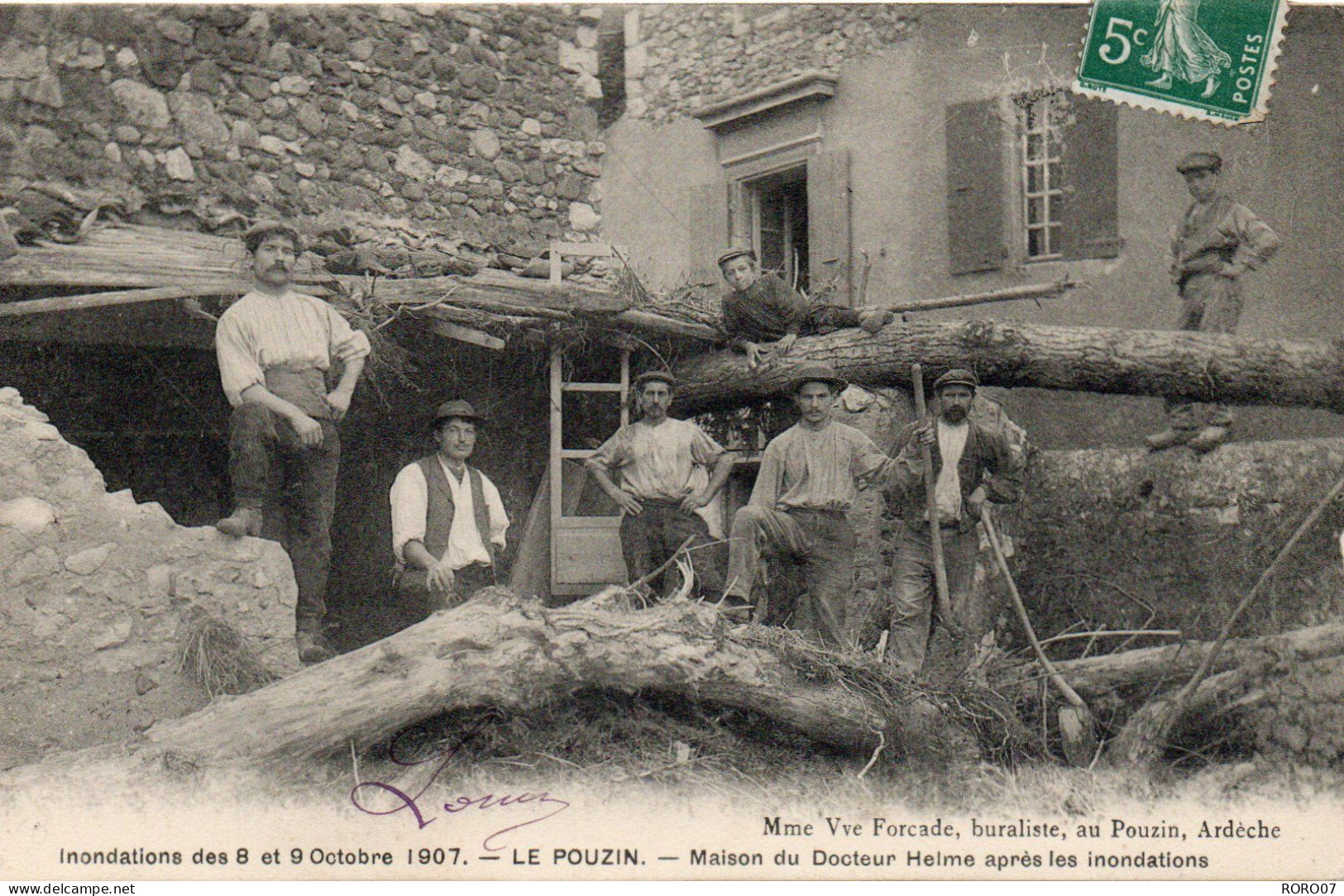 07 Ardèche Très Beau Plan LE POUZIN Inondations 8 Et 9octobre 1907 - Le Pouzin