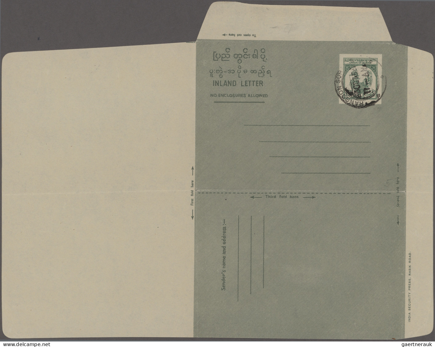 Birma - Postal Stationery: 1954/1990 (ca.), Group Of 28 Air Letter Sheets (16 Un - Myanmar (Burma 1948-...)