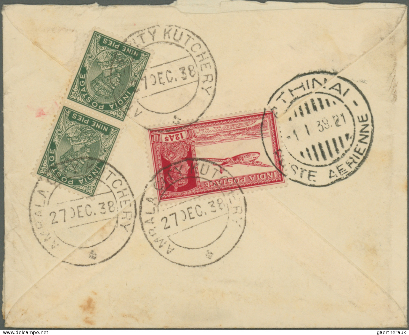 India - Postal Stationery: 1902/1939 Five Postal Stationery Envelopes And One Pi - Unclassified