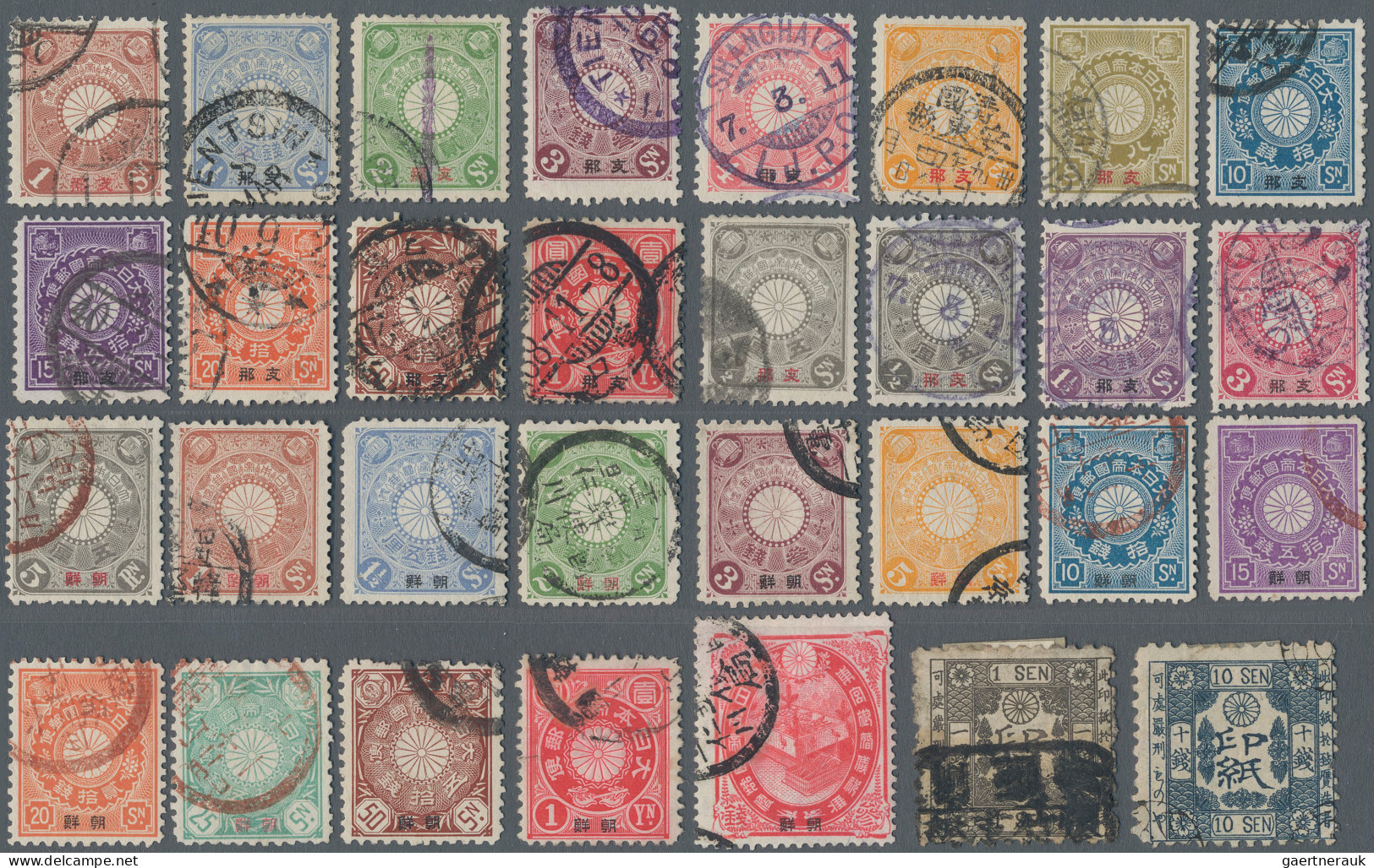 Japan: 1872/1914, Used Oldtime Collection On Stockcards, Mostly Signed Gebr. Sen - Other & Unclassified