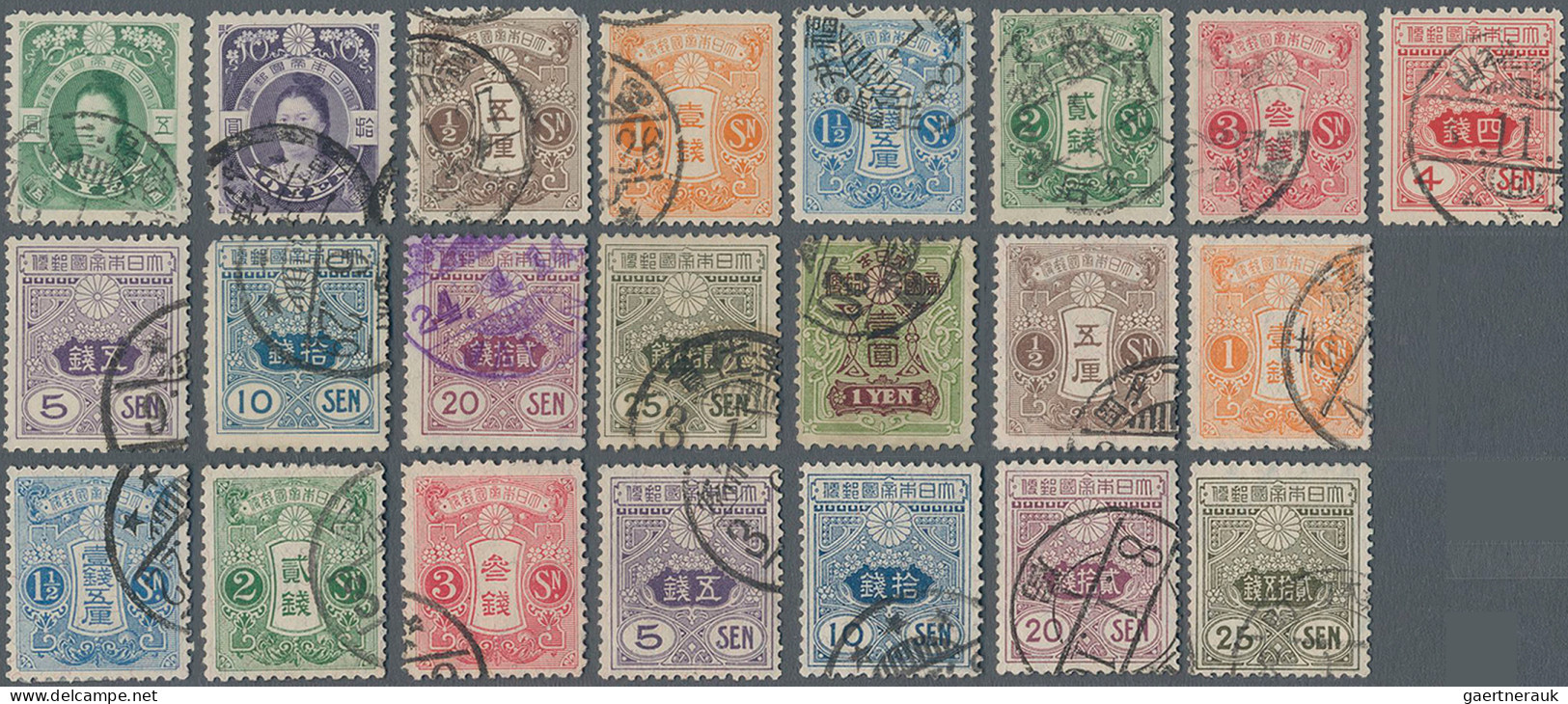 Japan: 1872/1914, Used Oldtime Collection On Stockcards, Mostly Signed Gebr. Sen - Other & Unclassified