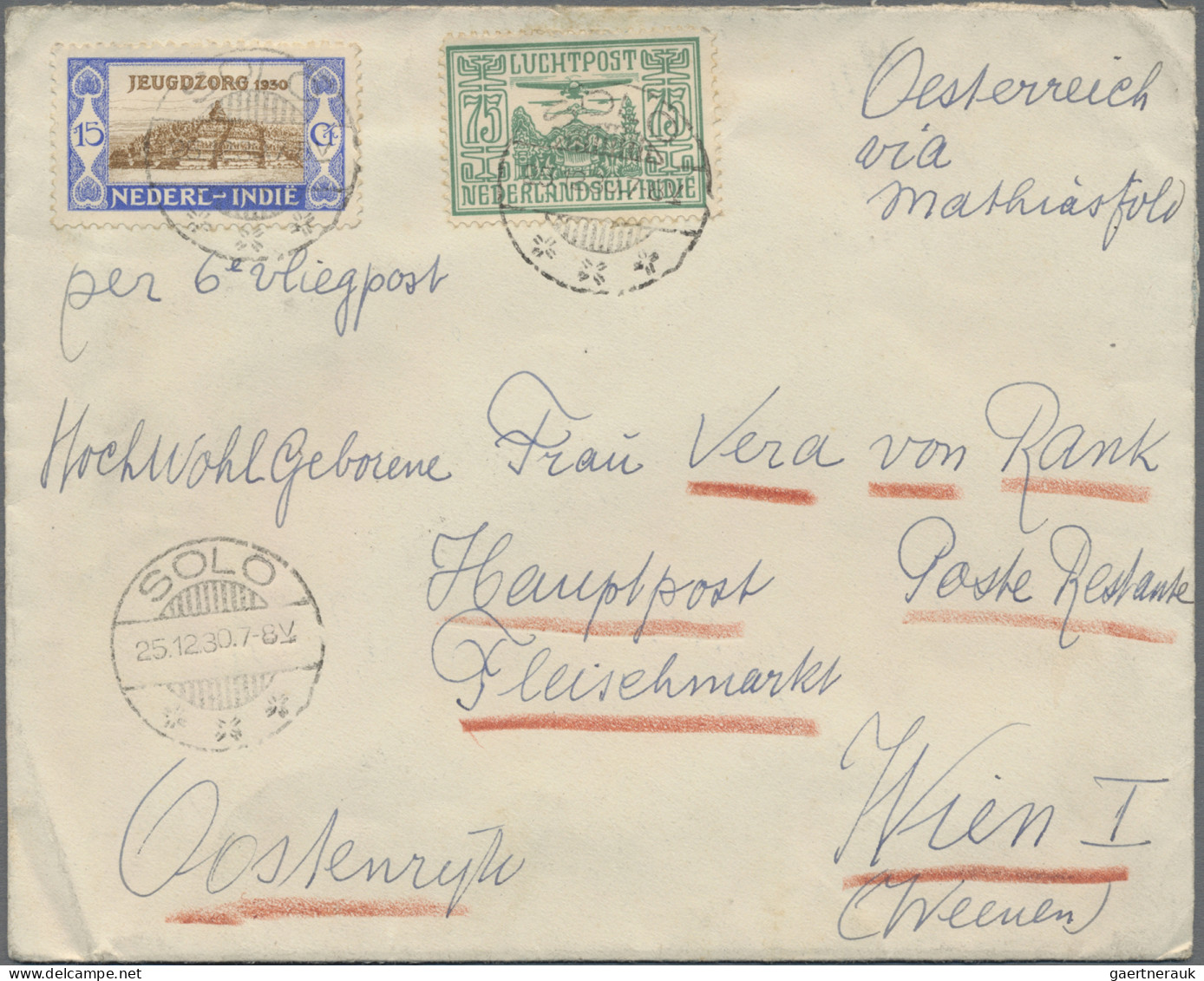 Dutch India: 1922-32: Group of 11 covers to Austria, with a wide range of postma