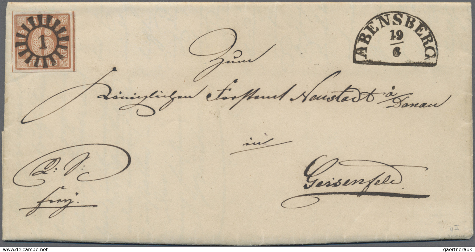 Bayern - Marken Und Briefe: 1850, 6 Kr. Braun, Typ II, Platte 1, Entwertet Mit G - Sonstige & Ohne Zuordnung