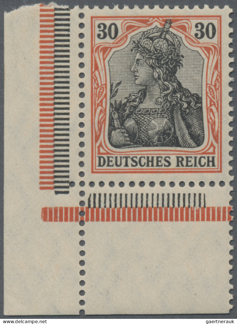 Deutsches Reich - Germania: 1905-13 Germania, kompletter Satz von 11 Werten (von