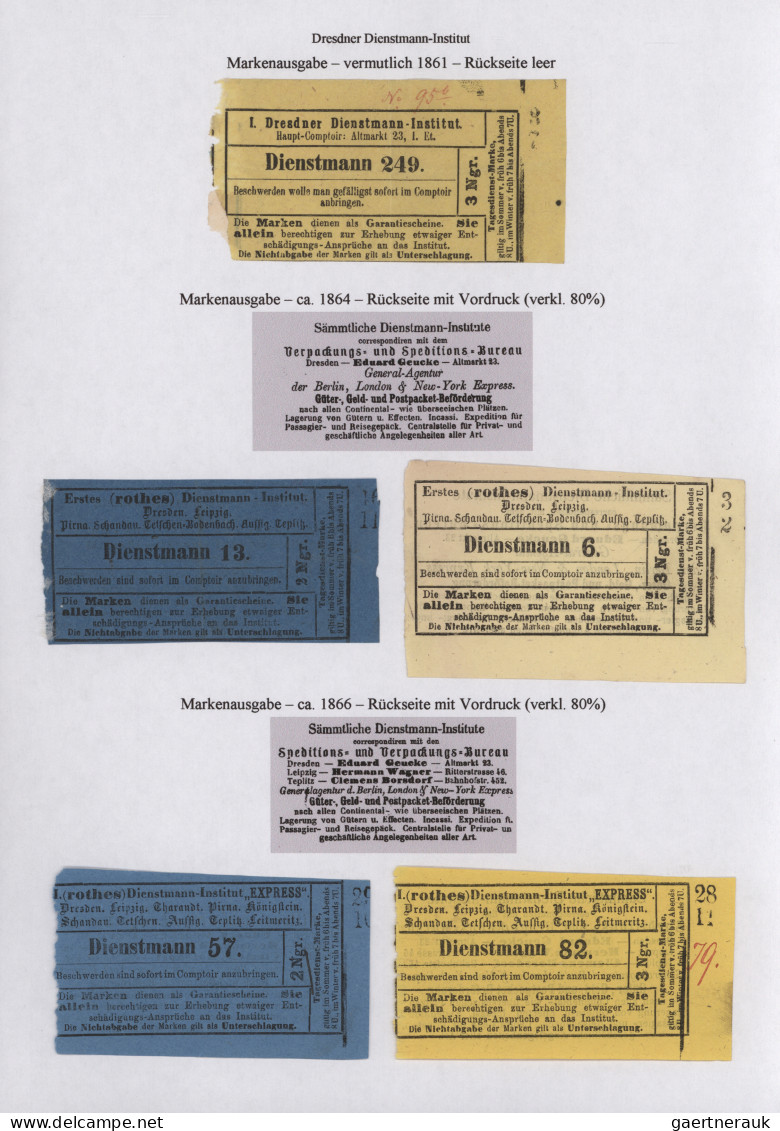 Deutsches Reich - Privatpost (Stadtpost): 1861/1894, DRESDEN/Dienstmann-Institut - Privatpost