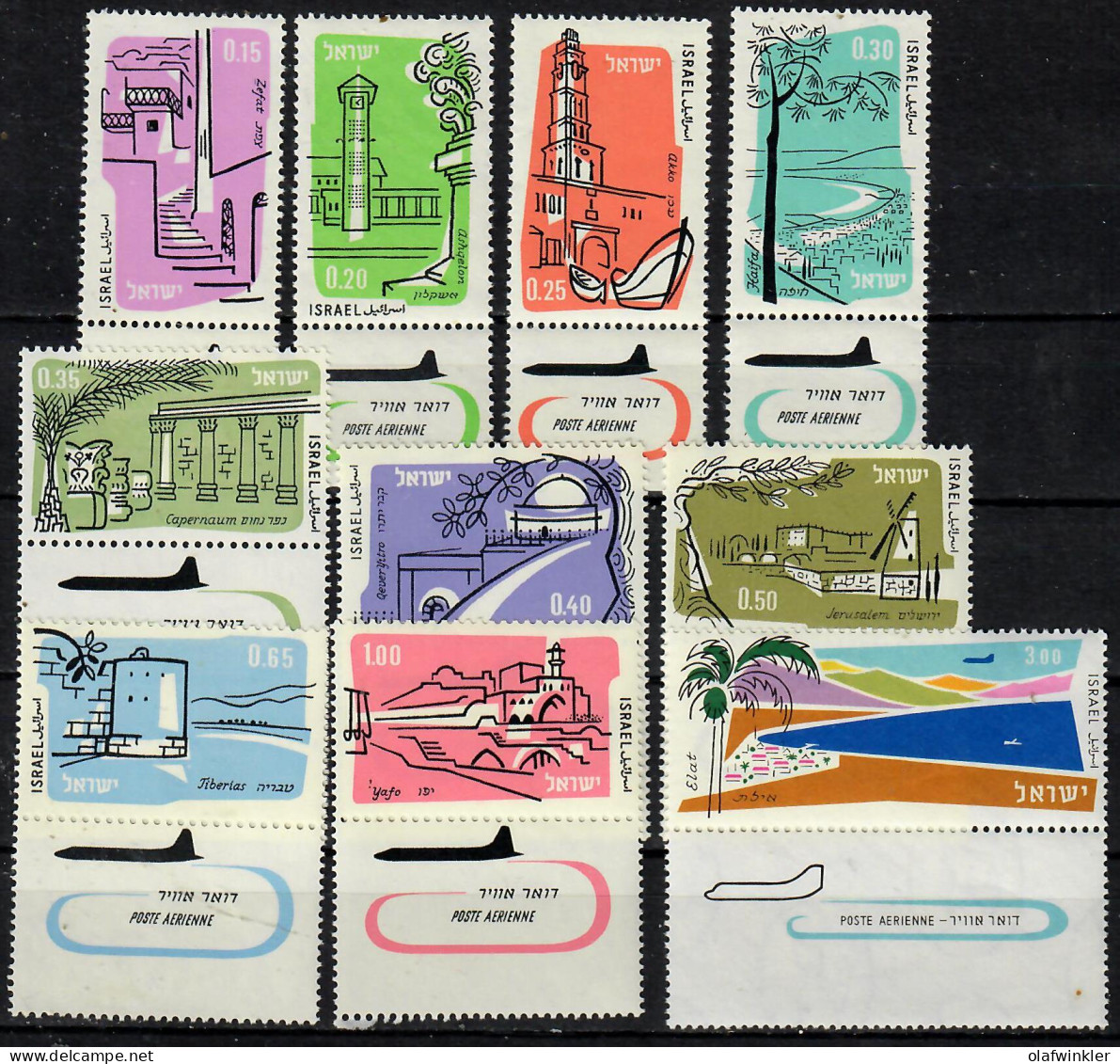 1960 Towns Of Israel Bale 188-90;221-3;229-31;235 / Sc C18-26 / Mi 202-11 MNH / Neuf Sans Charniere / Postfrisch - Poste Aérienne