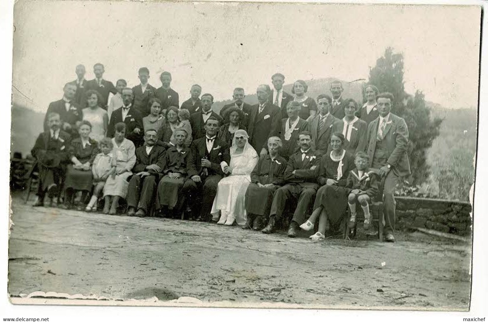 Carte Photo - Famille Mas-Coustaury - Mariage Oncle Albert Et Tante Olga - 1931 - Genealogie