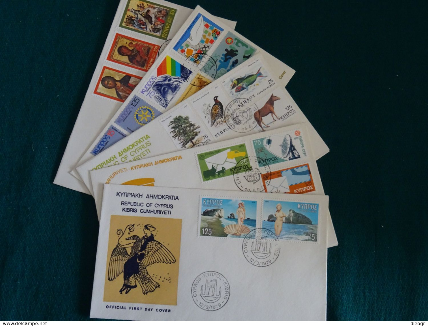 Cyprus 1979 Official Year Set FDC VF - Briefe U. Dokumente