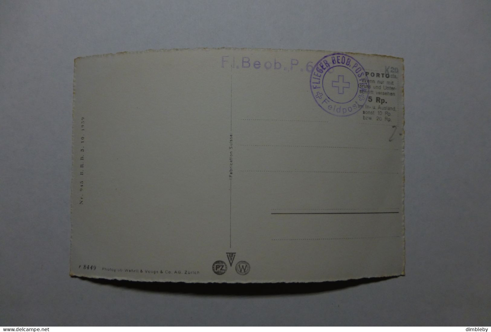 Eglisau  / Feldpost Fl. Beob. P608  (7134) - Eglisau