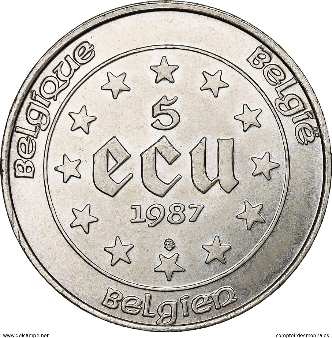 Belgique, 5 Ecu, 1987, Argent, SPL, KM:166 - Ecus