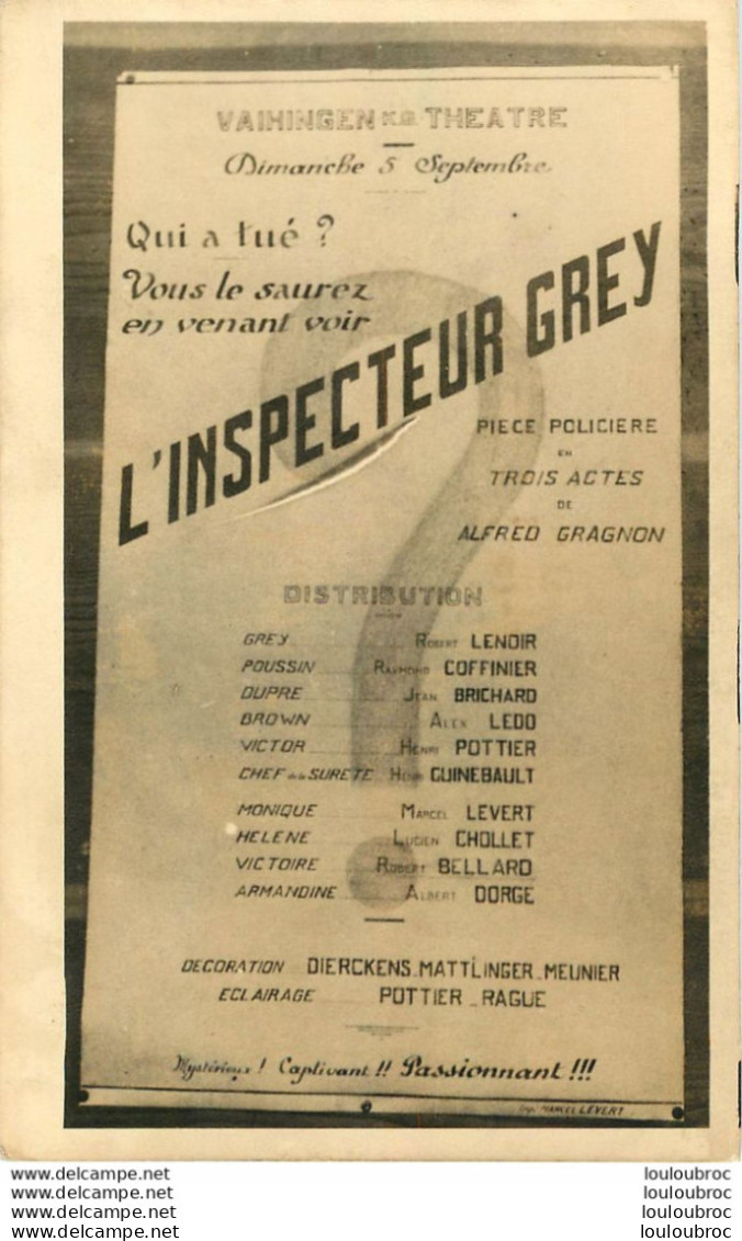 CAMP DE VAIHINGEN K.G. THEATRE CAMP DE PRISONNIERS N°4 PIECE JOUEE PAR DES PRISONNIERS LE SECOND SCAN N'EST PAS FOURNI - War 1939-45