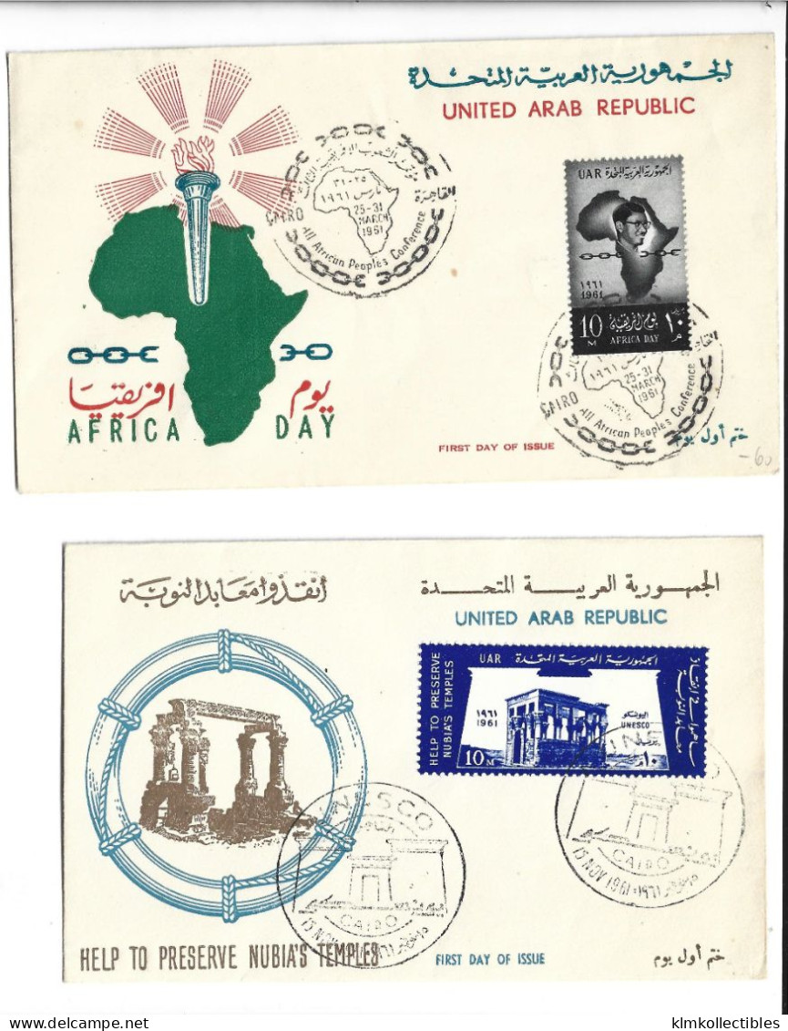 EGYPT EGYPTE SYRIA UAR - LOT OF 2 FDC - Lettres & Documents