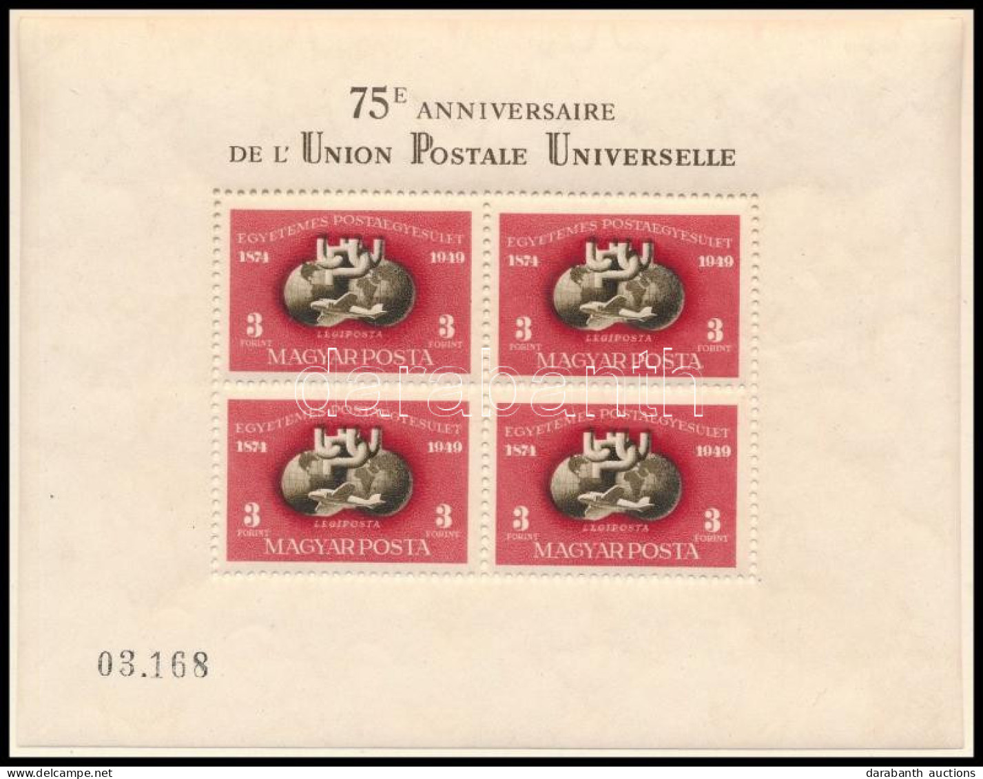 ** 1950 UPU (I.) Blokk (180.000) - Autres & Non Classés