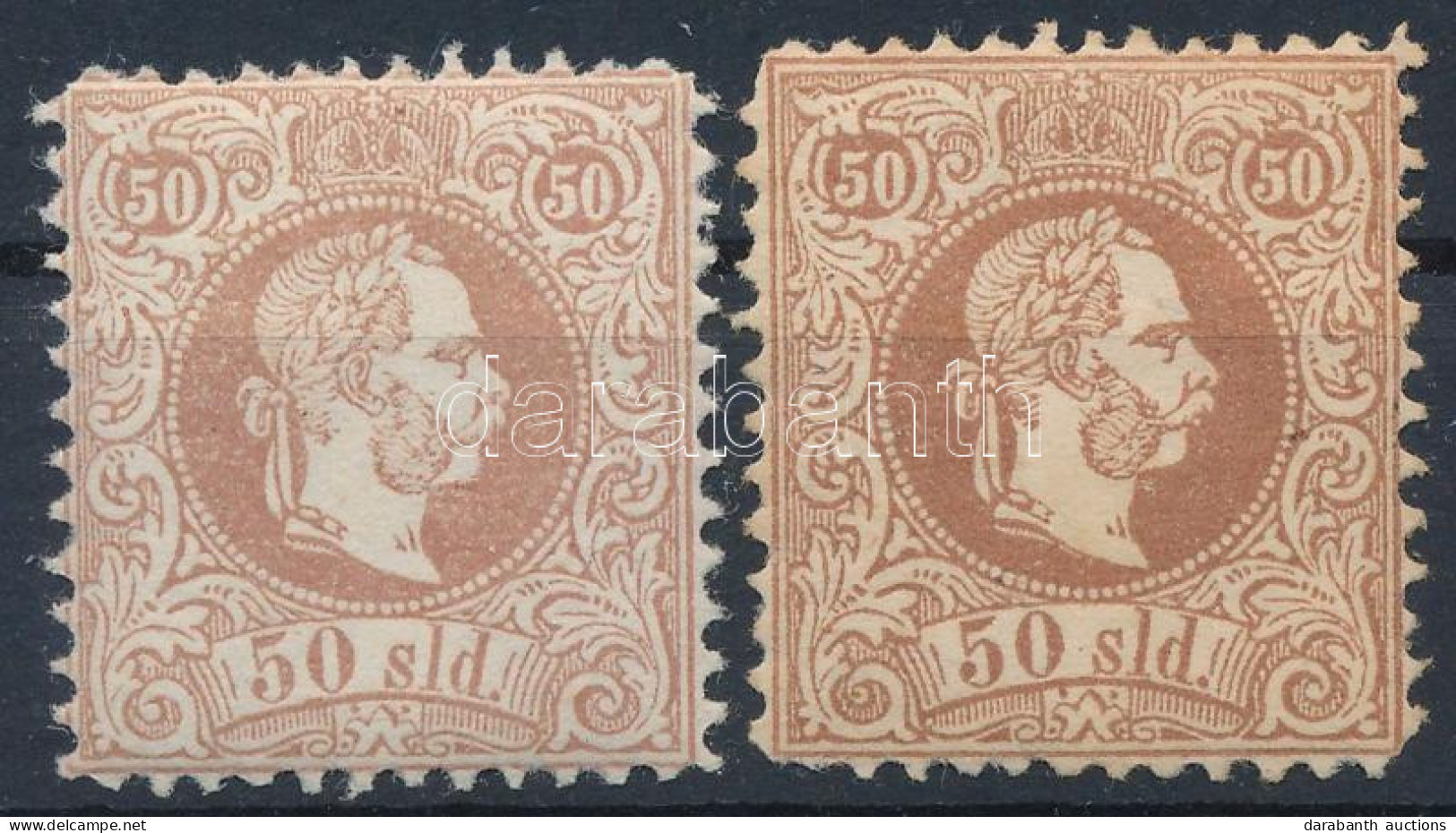 * Magyar Posta Romániában 1867 2 X 50soldi, Erős Színeltérés - Sonstige & Ohne Zuordnung
