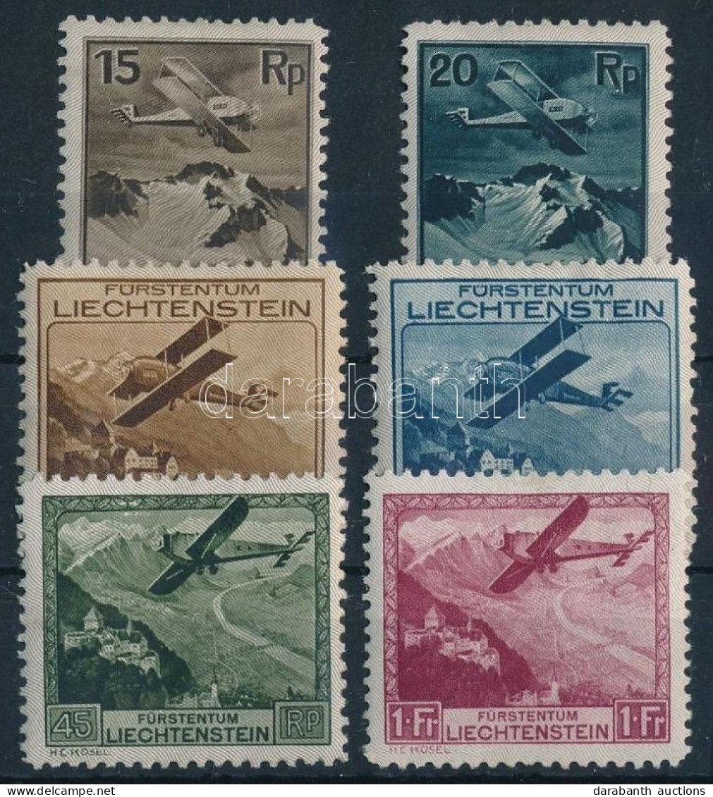 * Liechtenstein 1930 Repülő Sor Mi 108-113 (*Mi EUR 190.-)(Mi 109, 112 Rozsda Folt / Stain) - Sonstige & Ohne Zuordnung