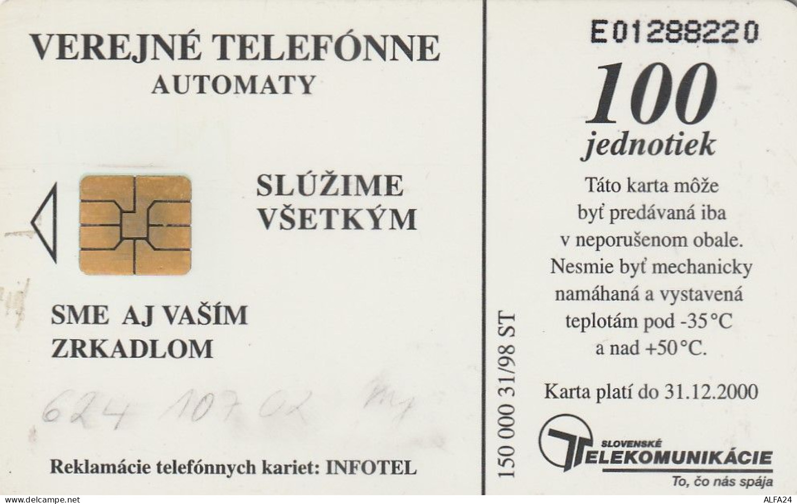 PHONE CARD SLOVACCHIA  (E3.12.8 - Slowakei