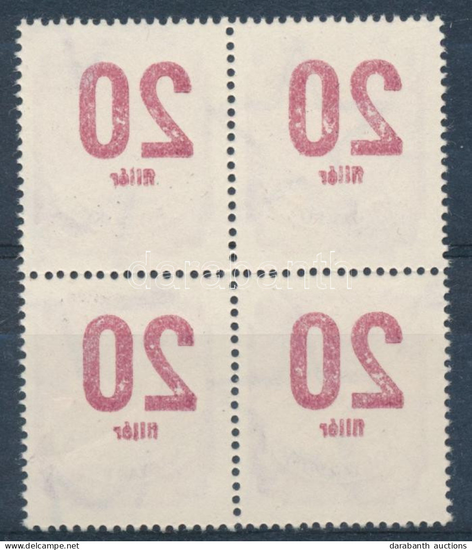 O 1950 Forint-fillér Portó ((I.) 20f Négyestömb Az értékjelzés Szép Gépszínátnyomatával - Other & Unclassified
