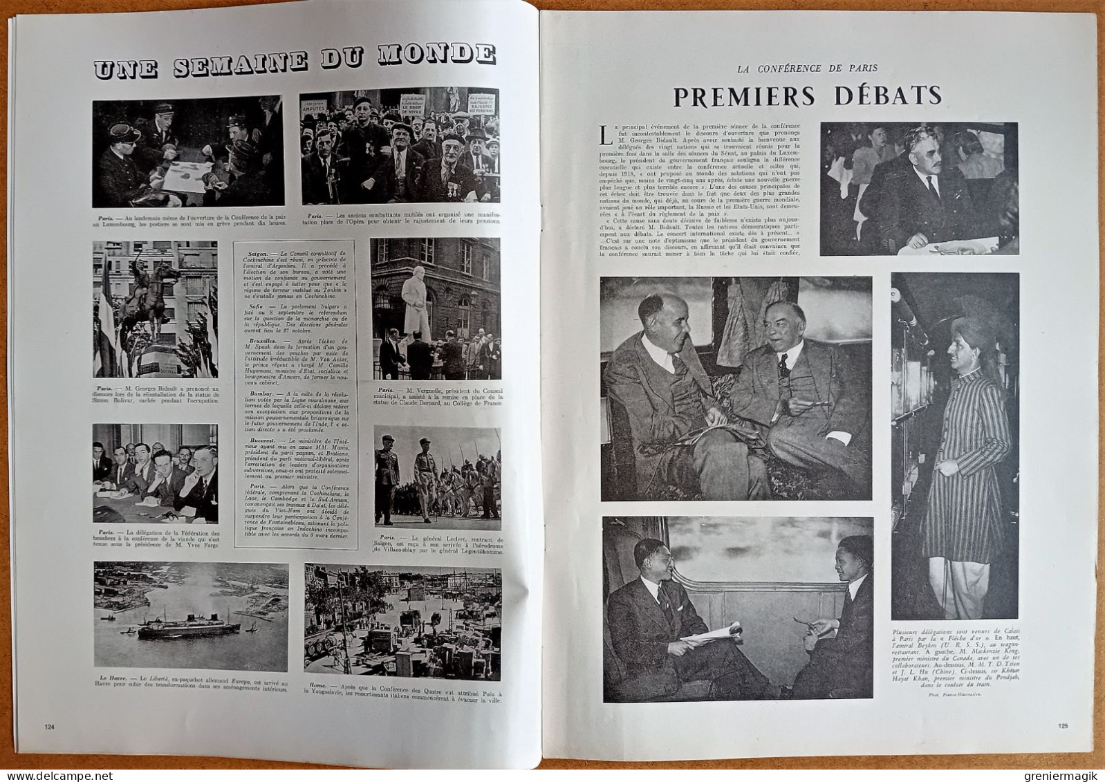 France Illustration N°45 10/08/1946 Conférence De Paris/Réquisitoires Procès Nuremberg/Turquie/Palestine/Madeleine Braun - General Issues