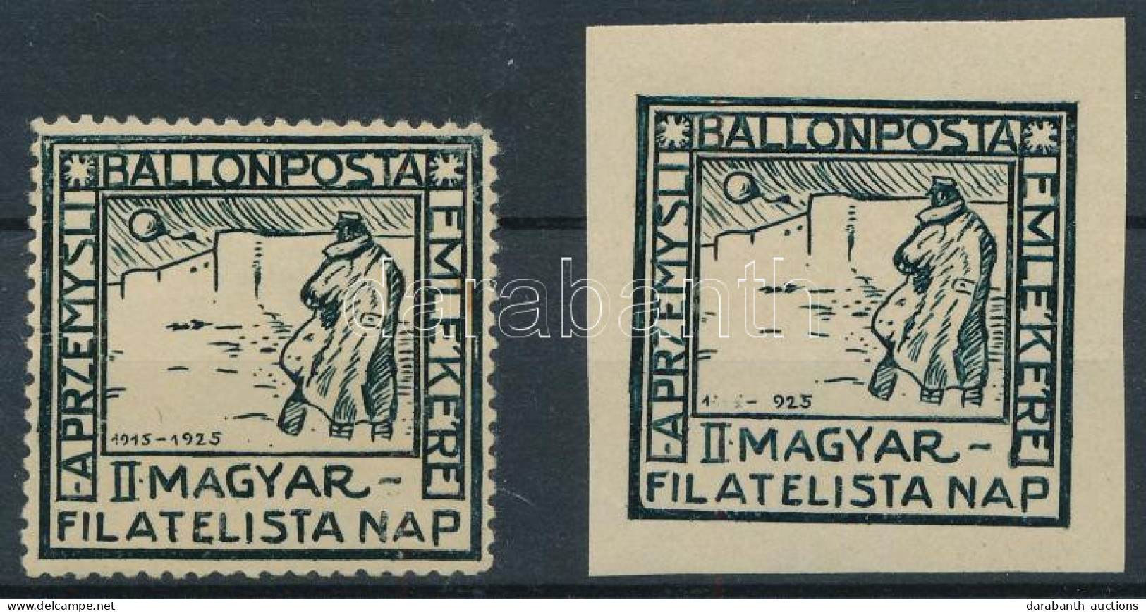 ** 1925/3Da + 3db Przemysl Ballonposta Emlékív / Souvenir Sheet - Andere & Zonder Classificatie