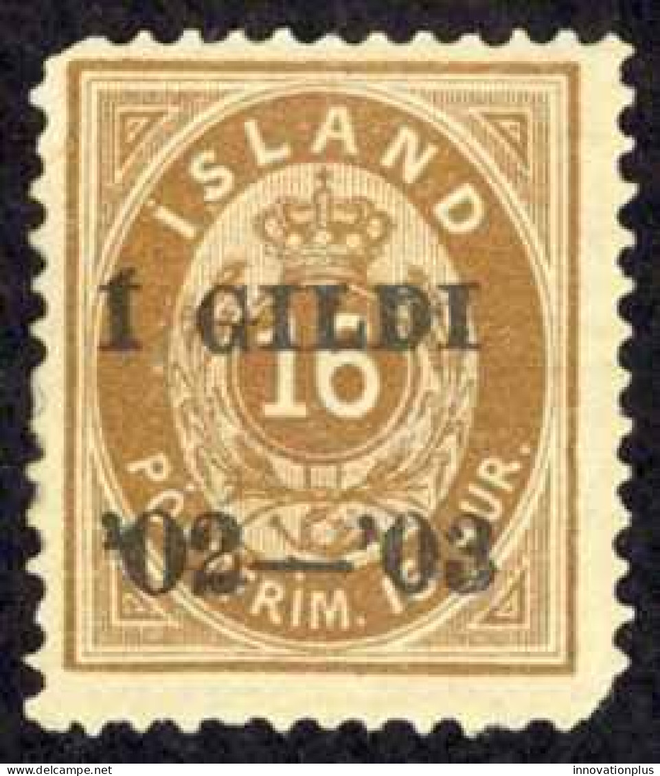 Iceland Sc# 55 MH 1902-1903 16a Brown Numeral Overprint - Unused Stamps