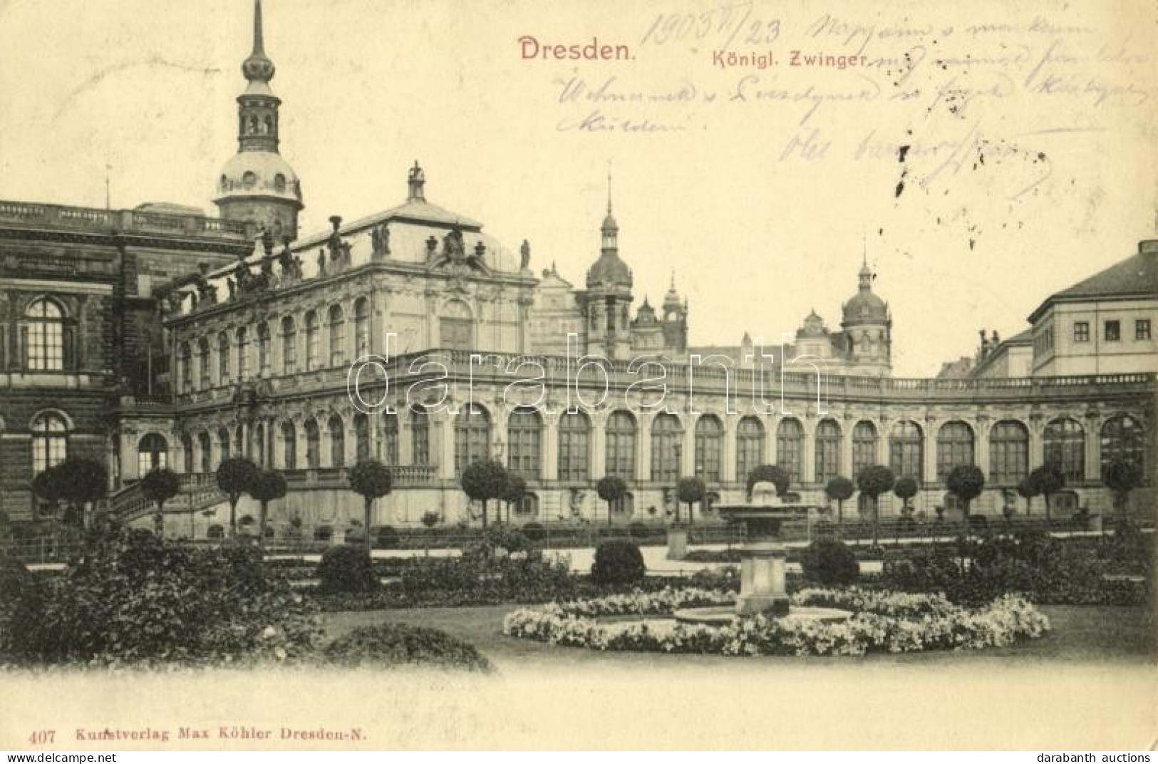 T1/T2 1903 Dresden, Königl. Zwinger / Garden - Unclassified