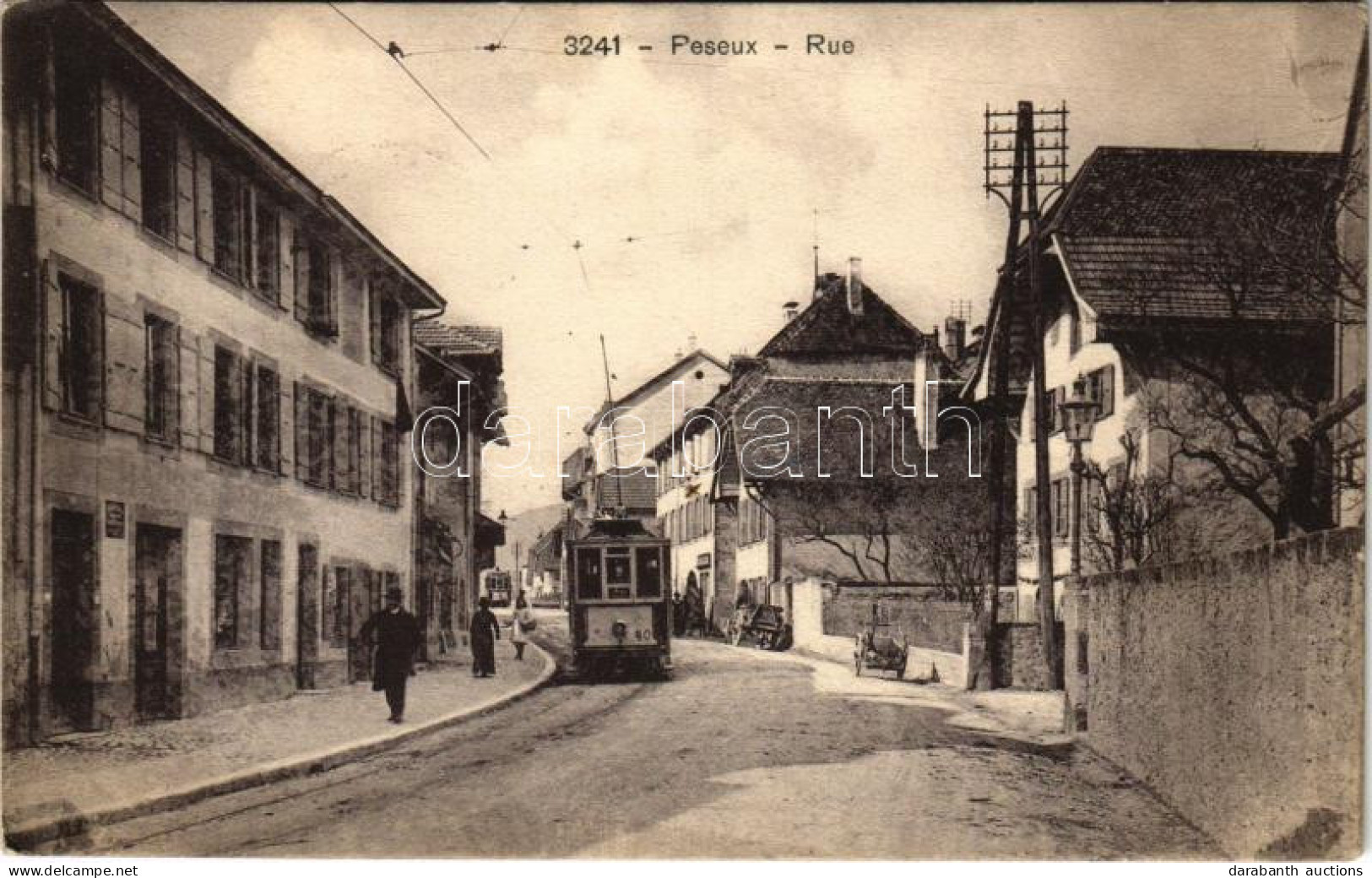* T2 1910 Peseux (Neuchatel), Rue / Street, Tram - Unclassified