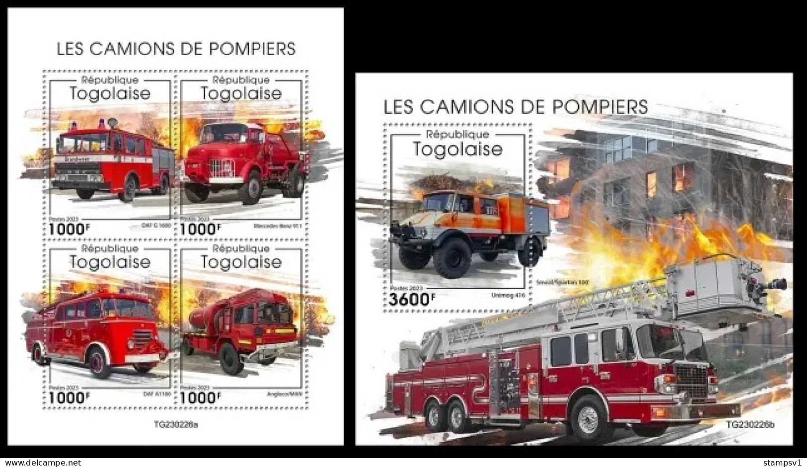 Togo  2023 Fire Trucks. (226) OFFICIAL ISSUE - Camions