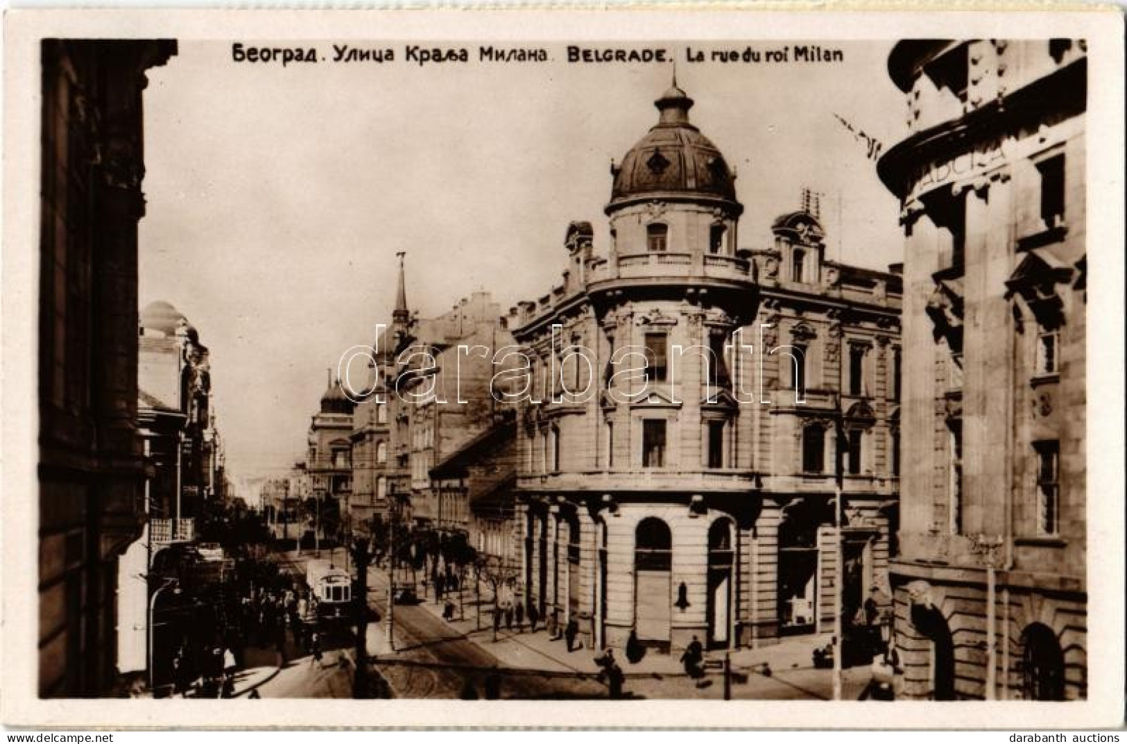 ** T1/T2 Beograd, Belgrád, Belgrade; Ulica Krala Milana / Street, Tram, Automobile - Non Classés