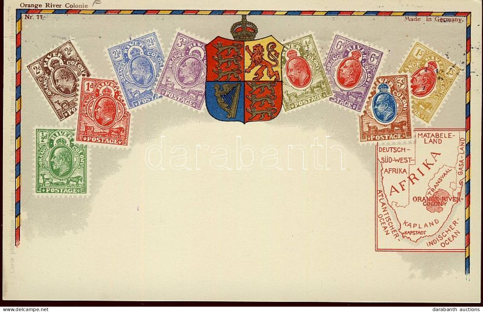 T2 Stamps Of Orange River Colony, Coat Of Arms, Golden Decoration, Litho - Non Classés