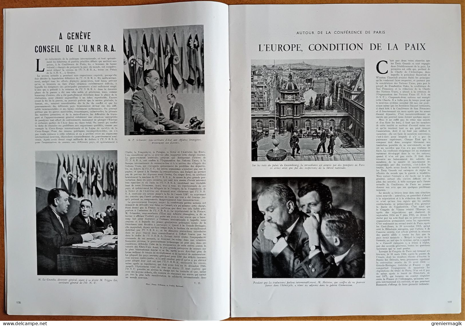 France Illustration N°47 24/08/1946 Haute Cour/Emeute Athens Tennessee/Turquie/Autour De La Conférence De Paris/UNRRA - General Issues