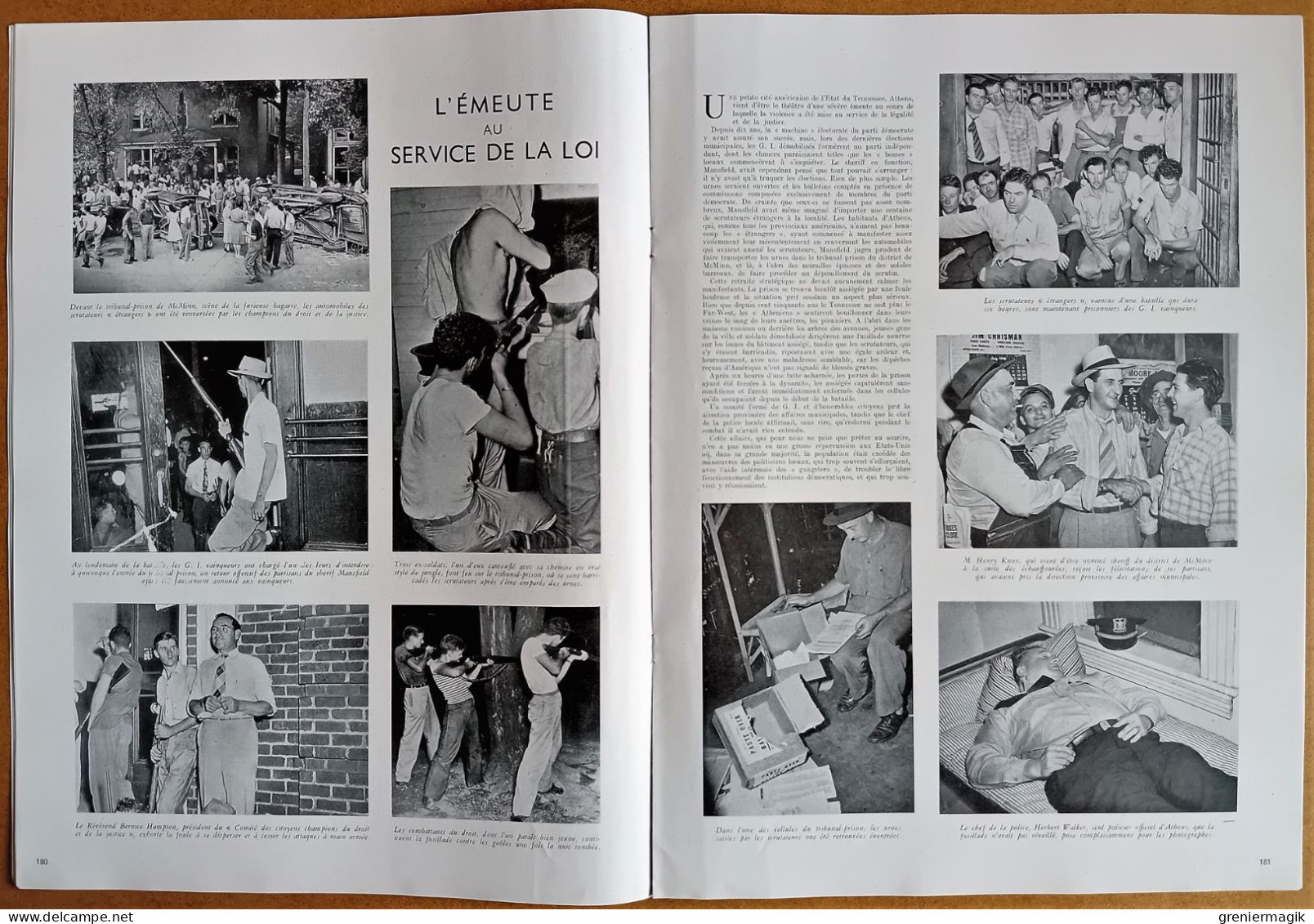 France Illustration N°47 24/08/1946 Haute Cour/Emeute Athens Tennessee/Turquie/Autour De La Conférence De Paris/UNRRA - General Issues