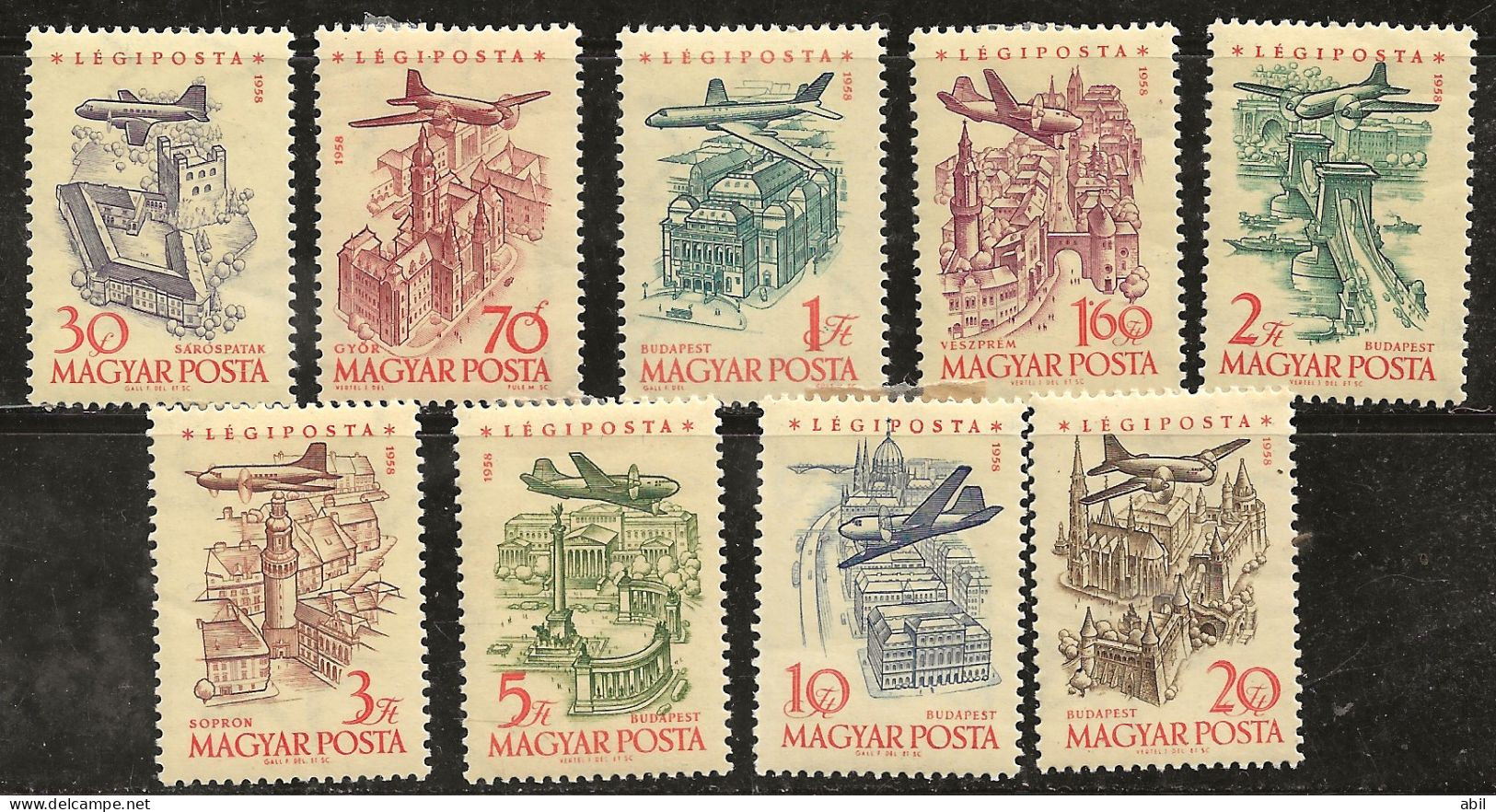 Hongrie 1958-1959 N° Y&T : 214 à 222 * - Unused Stamps