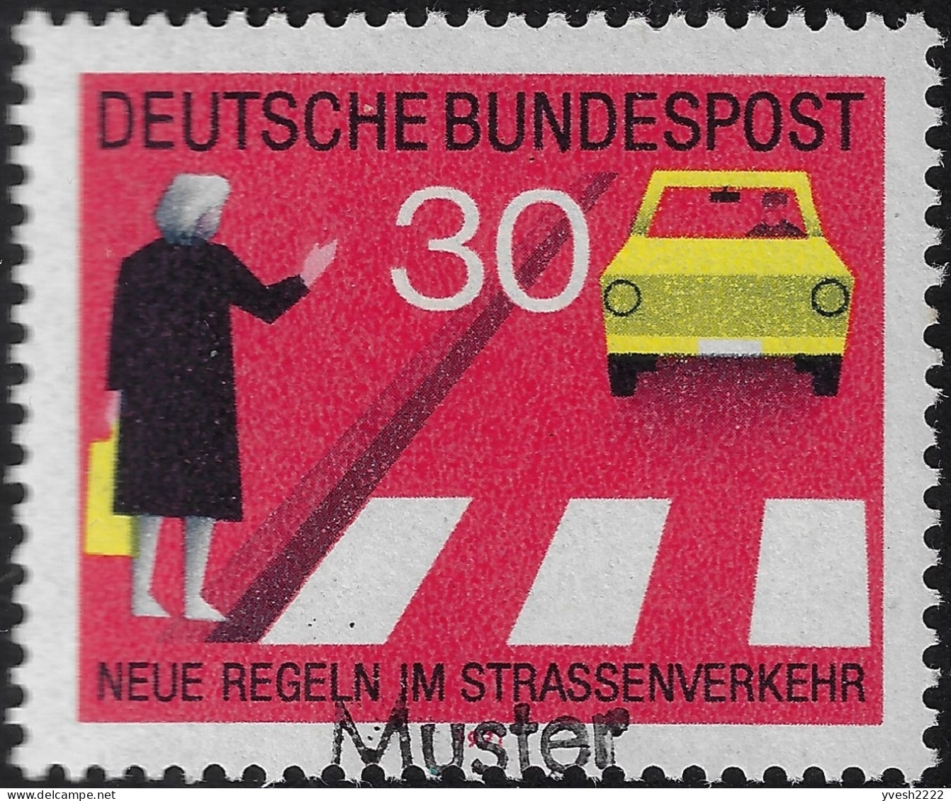 Allemagne 1971 Y&T 534 à 537 MÜSTER. Sécurité Routière, Nouvelle Réglementation. Dépassement, Priorité Au Piéton - Ongevallen & Veiligheid Op De Weg