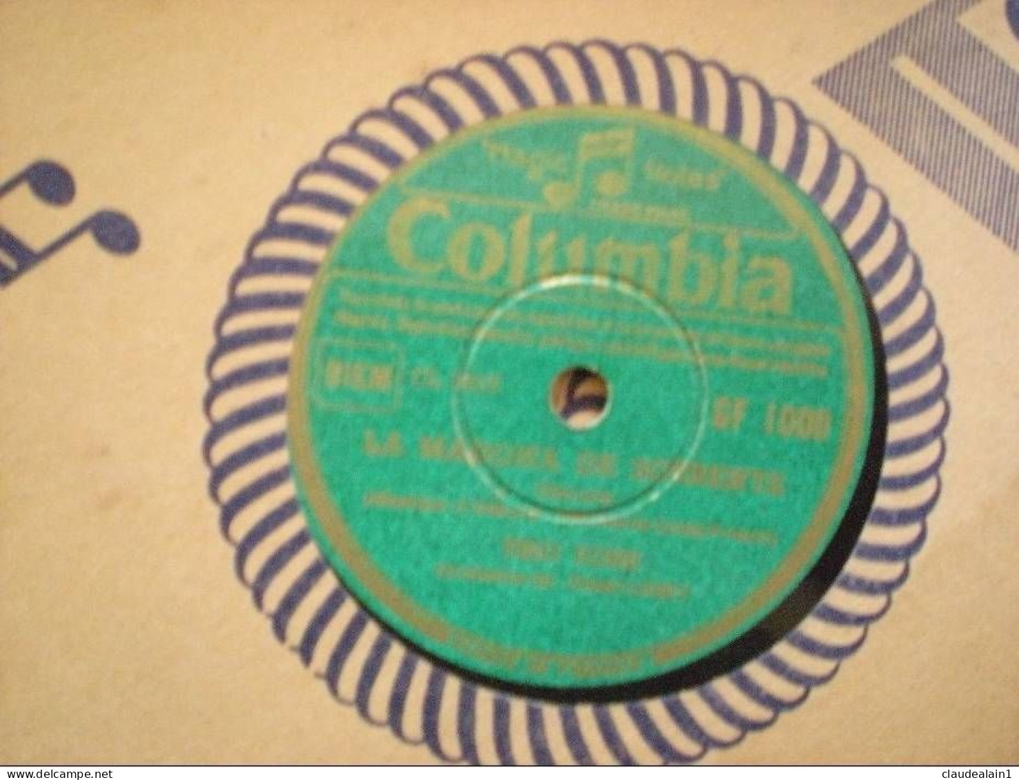 DISQUE COLUMBIA VINYLE 78T - TINO ROSSI - LA MADONA DE SORRENTE - SERENADE CELESTE - 78 Rpm - Gramophone Records