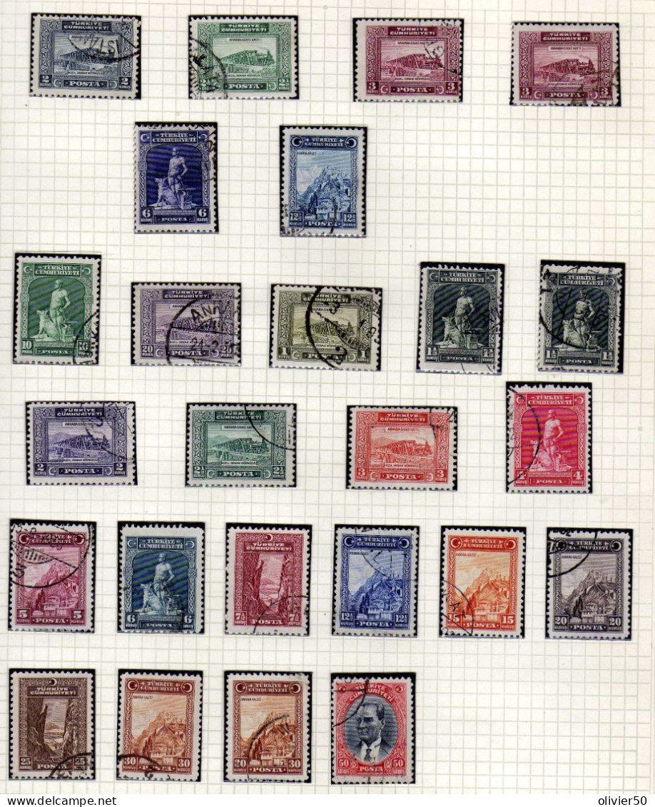 Turquie - (1920-30) -  Serie Courante - POnt - Mustapha Kemal Pacha - Ankara - Obliteres - Used Stamps