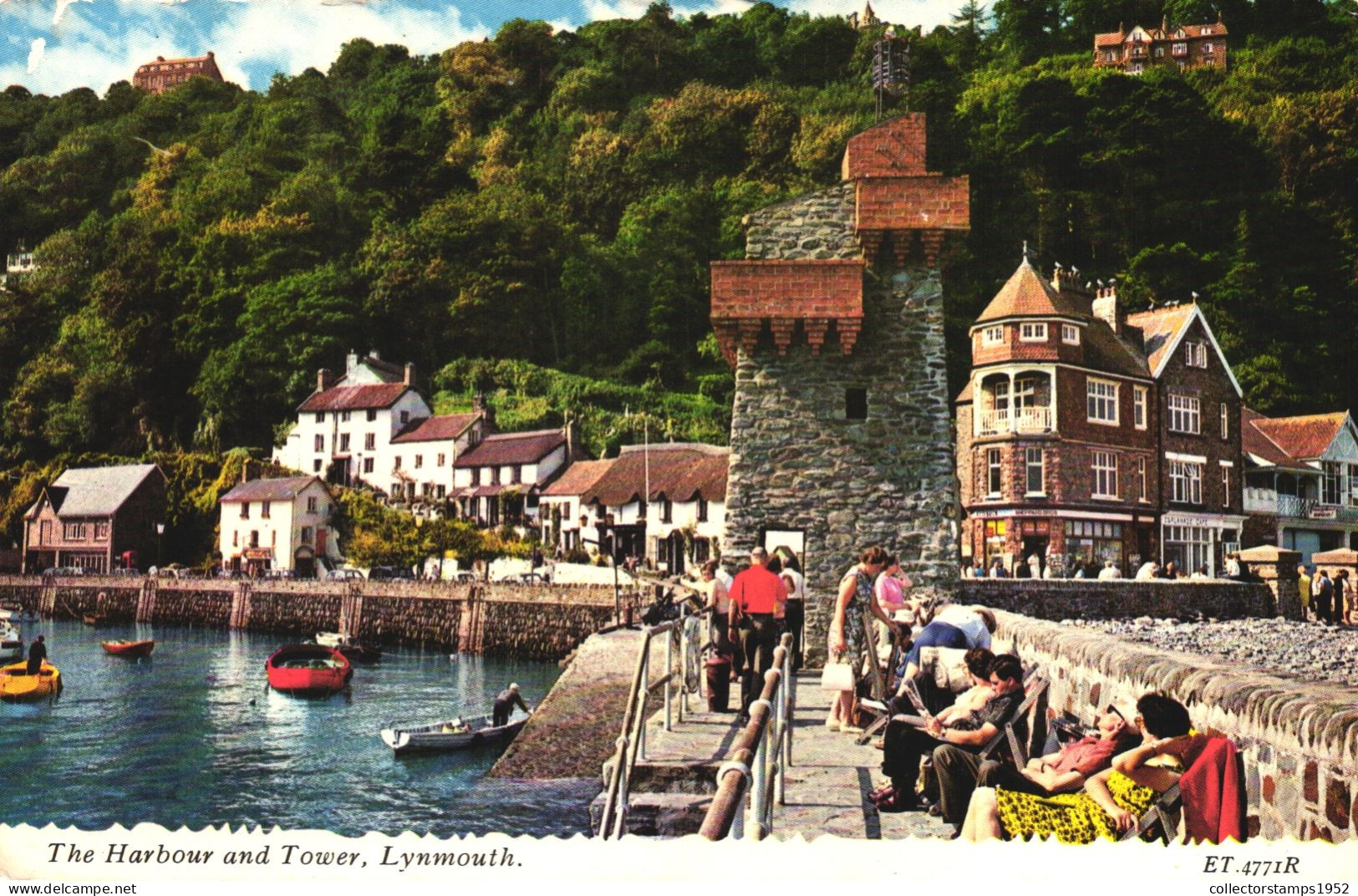 LYNMOUTH, ARCHITECTURE, PORT, BOATS, TOWER, HARBOUR, ENGLAND, UNITED KINGDOM, POSTCARD - Lynmouth & Lynton