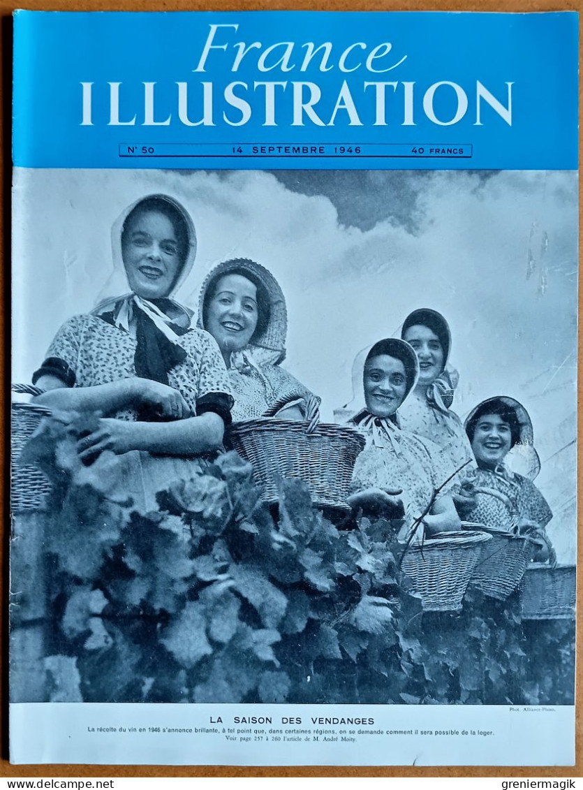 France Illustration N°50 14/09/1946 Herriot/Maroc/Le Vin/Le Plébiscite Grec/Cézanne En Provence/Biarritz/Victoria Regia - General Issues