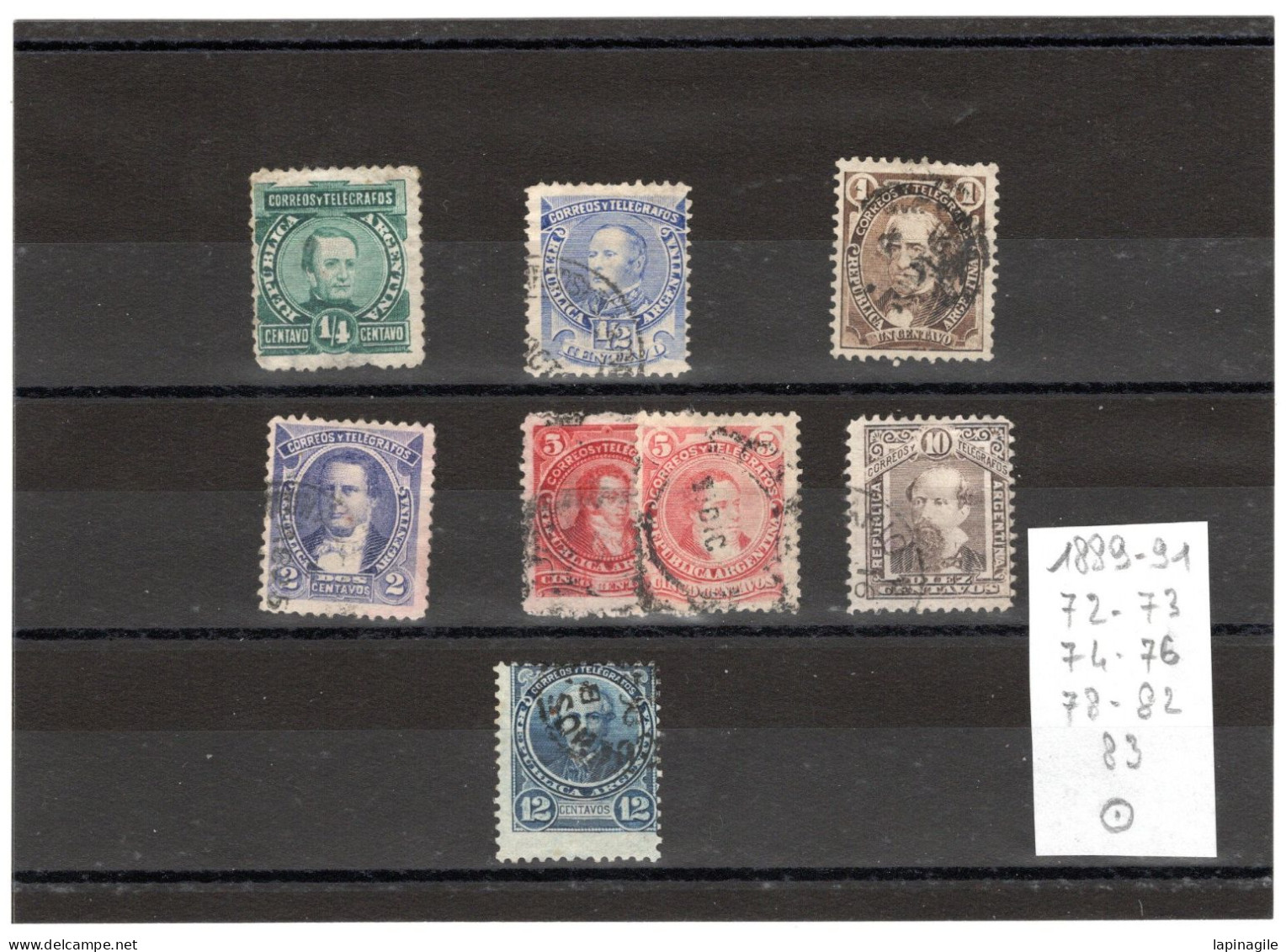 ARGENTINE 1889-91 YT N° Entre 72 Et 83 Oblitérés - Used Stamps