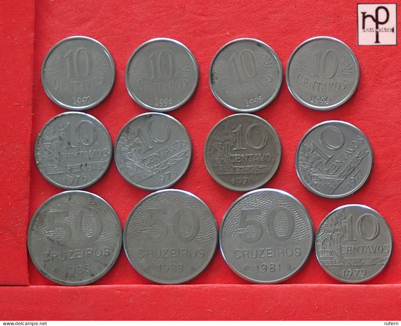 BRAZIL  - LOT - 12 COINS - 2 SCANS  - (Nº58010) - Collections & Lots