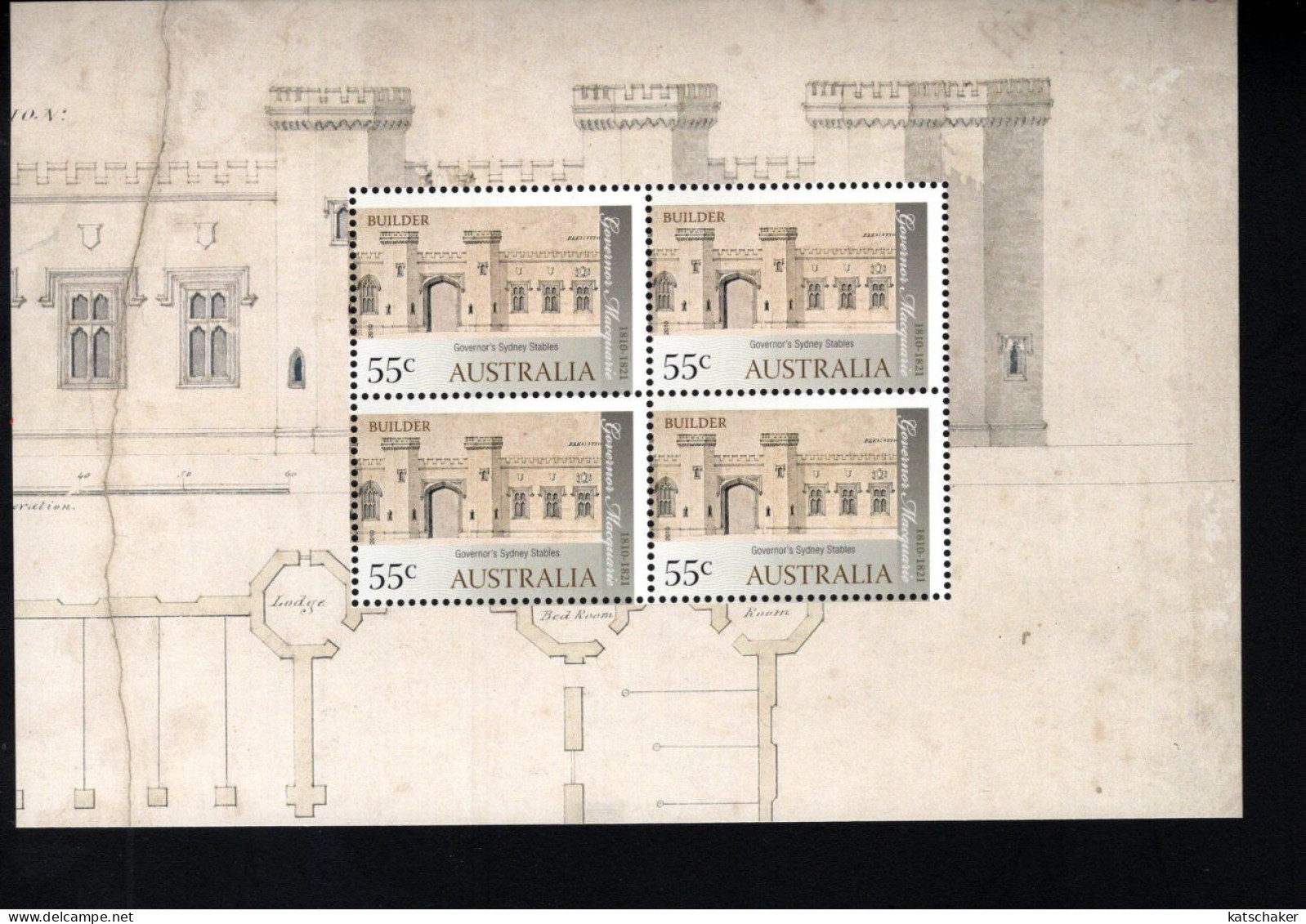 1955502159 2010 SCOTT 3221A (XX) POSTFRIS MINT NEVER HINGED  -  BOOKLET PANE GOVERNOR'S SYDNEY STABLES - Ungebraucht