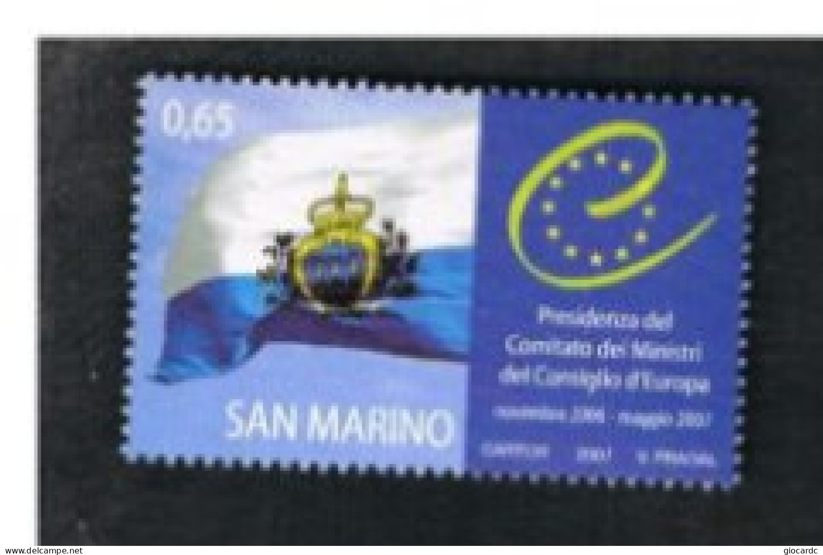 SAN MARINO - UN  2133   -   2007  SAN MARINO PRESIDENTE COMITATO MINISTRI CONSIGLIO D' EUROPA, BY BF  -  MINT ** - Unused Stamps