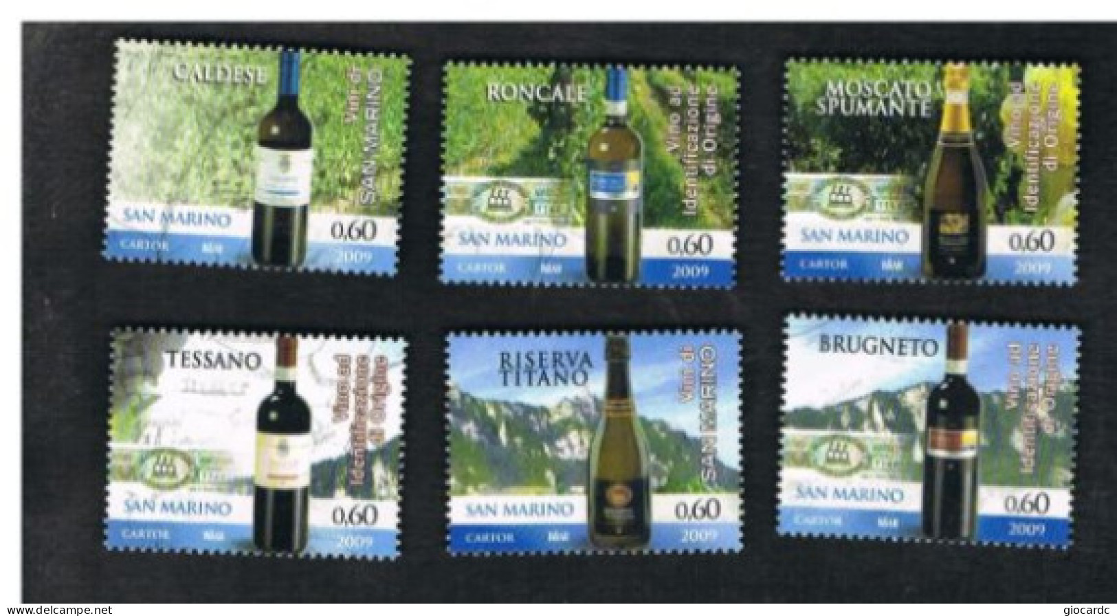 SAN MARINO - UN 2241.2246 - 2009  I VINI DI SAN MARINO  (COMPLET SET OF 6 STAMPS, BY BF)     - MINT ** - Unused Stamps