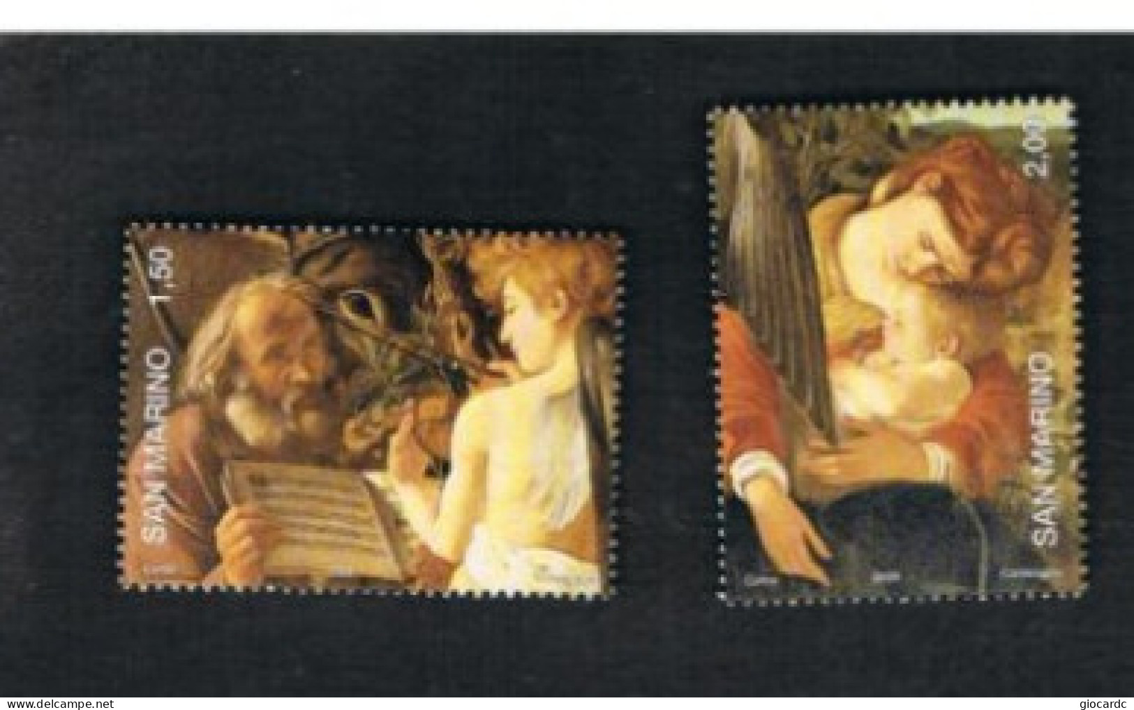 SAN MARINO - UN 2262.2263 - 2009 NATALE : CARAVAGGIO (COMPLET SET OF 2 STAMPS, BY BF)  - MINT ** - Unused Stamps