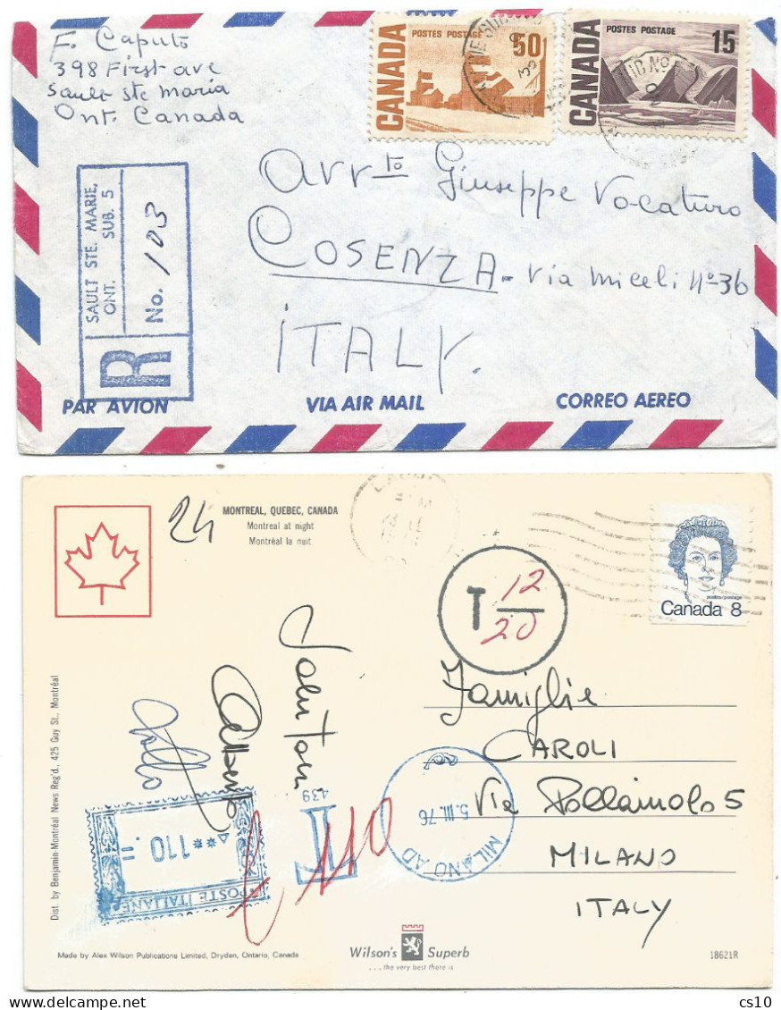 Canada Modern Postal History Lot # 9 Items With Airmail  Registered Cvs Sp.Delivery, First Class, Bklt Panes, Taxed - Covers & Documents
